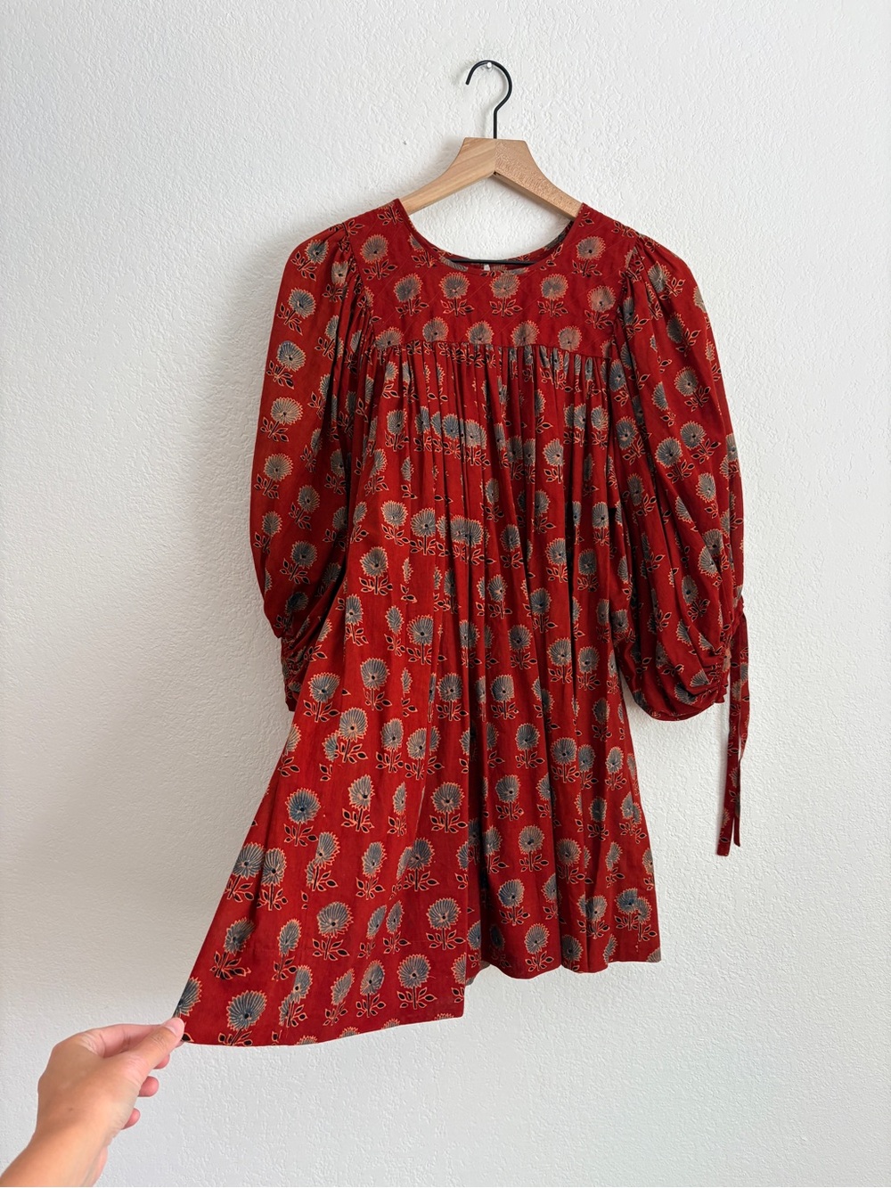 Christy Dawn Red Floral Peasant Dress - Women's Smocked Yoke Dress